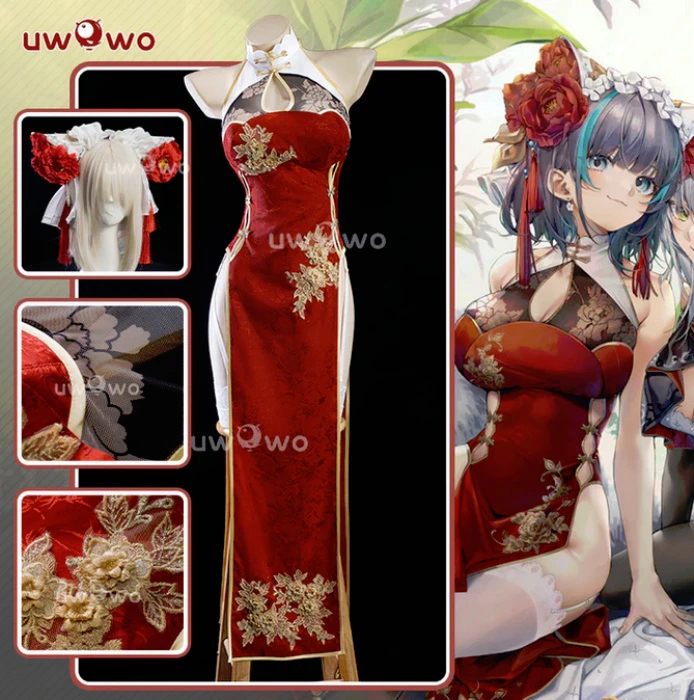 【In Stock】Uwowo Azur Lane Cheshire New Year Cheongsam Cosplay Costume - 【In Stock】L