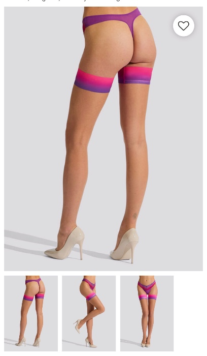 Plain Top Ombre Hold Ups - Bright Purple | Ann Summers