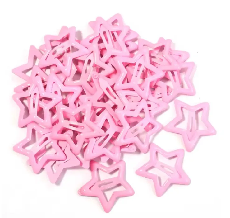 50 Pieces Star Pink Hair Clips