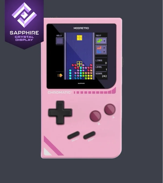 Mod retro Chromatic Bubblegum Pink GameBoy Colour - Sapphire Glass