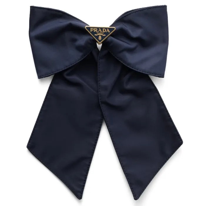 Prada - Navy Hair Bow Re-Nylon Hair Clip