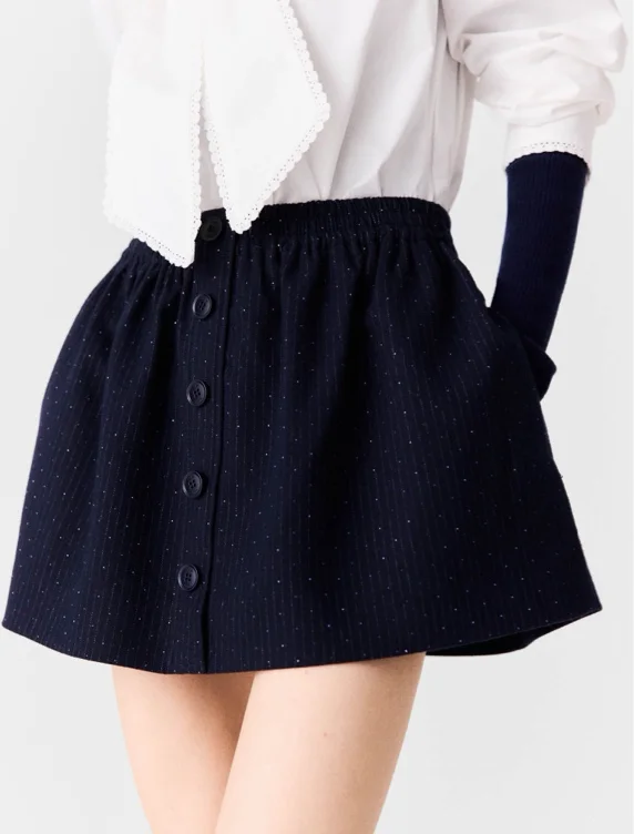 maje - Short tailored rhinestone skirt