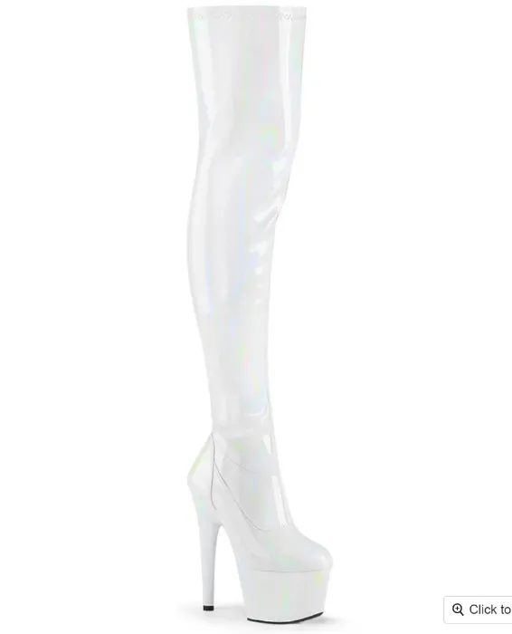 Thigh High White Boots