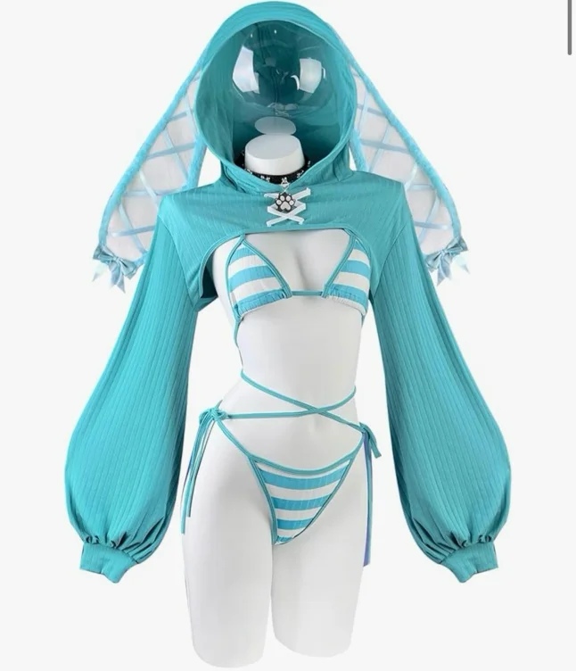 KORURACLUB Sexy Cosplay Bunny Costume Animal Bikini Lingerie Roleplay Outfits for Women Bodysuit - XS-M - Ble