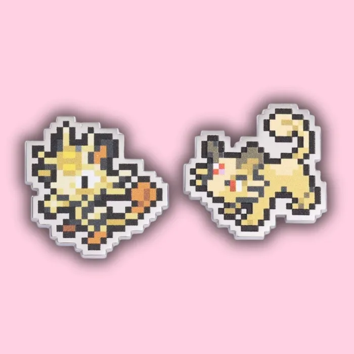 Pixel Meowth Pins
