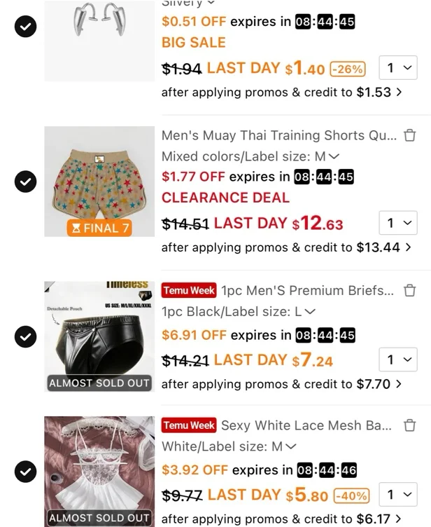 Clear my online shopping cart 