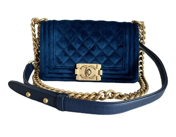 Chanel Boy Bag velvet crossbody bag