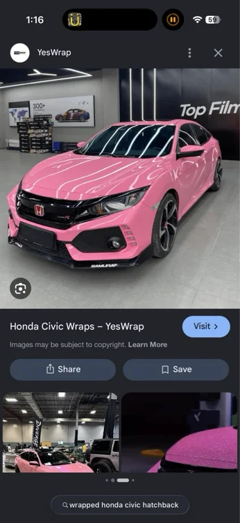pink car to take sexy pics 