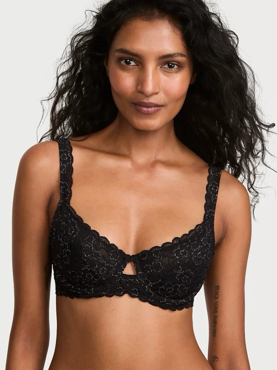 Buy Lacie Shimmer Unlined Balconette Bra, Black - Order Bras online - Victoria's Secret US