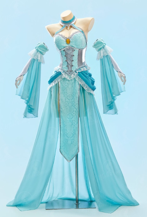 Princess Derivative Sexy Dance Style Outfit Halter Neck Dress with Sleeves and Chain