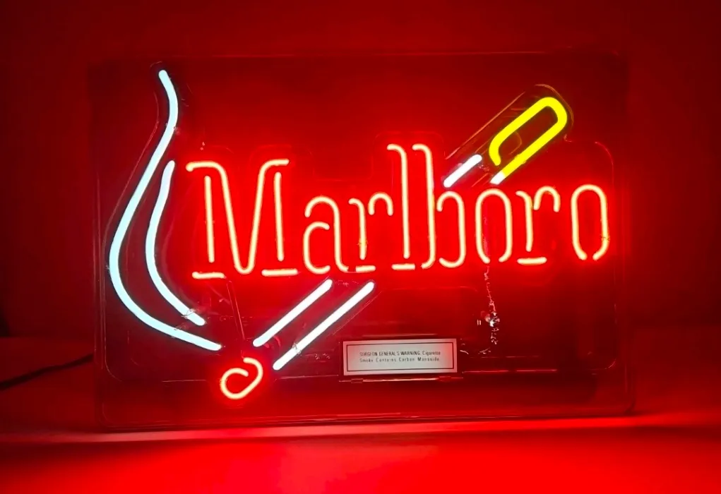 Marlboro Cigarettes Philip Morris Vintage Everbrite Neon Light Sign 1997