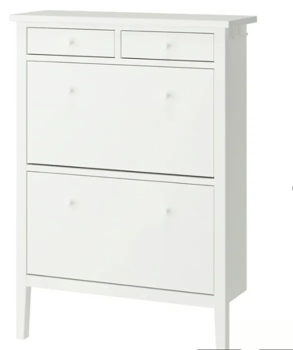 GULLABERG Shoe cabinet with 2 compartments - white 88x30x122 cm (34 5/8x11 3/4x48 ")