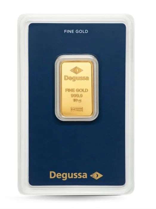 10 g Degussa Goldbarren (geprägt)