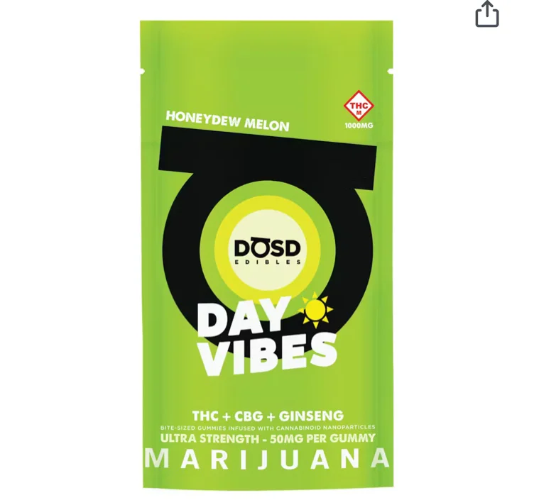 DAY VIBES Honeydew Melon CBG Nano Bites + Ginseng | 1000mg