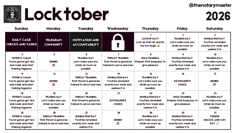 Locktober 🔐 31 days of torment and pleasure 