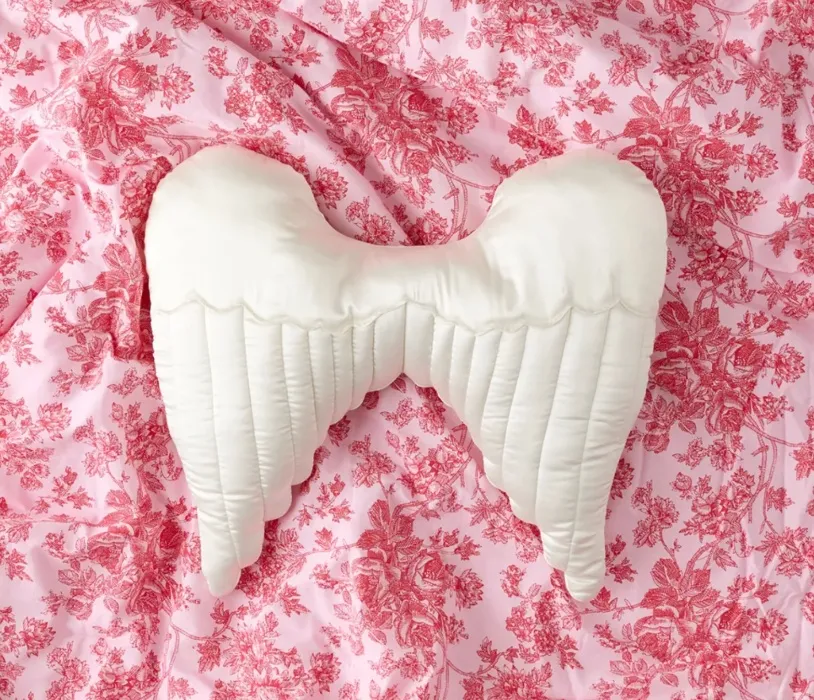 Angel Wing Satin Throw Pillow