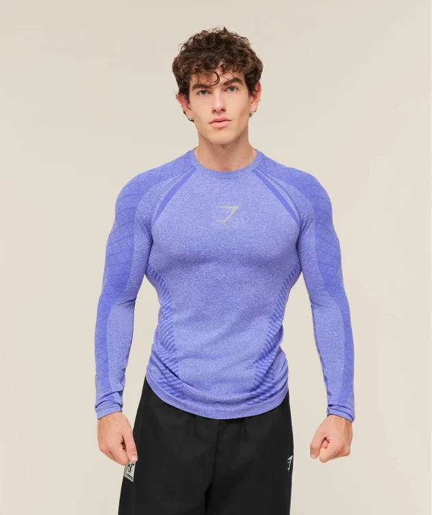 Gymshark Devant Seamless Long Sleeve T-Shirt - Amethyst