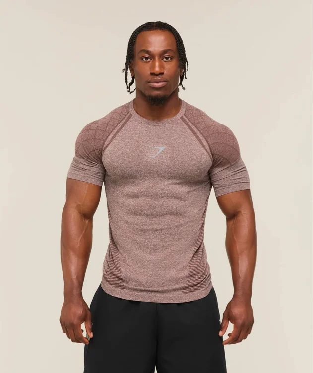 Gymshark Devant Seamless T-Shirt - Espresso Brown