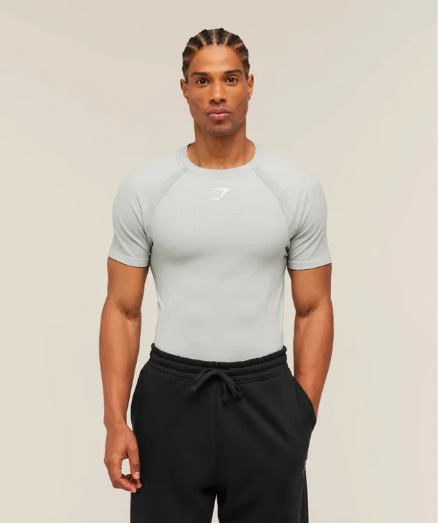 Gymshark Shadow Seamless T Shirt - Light Grey