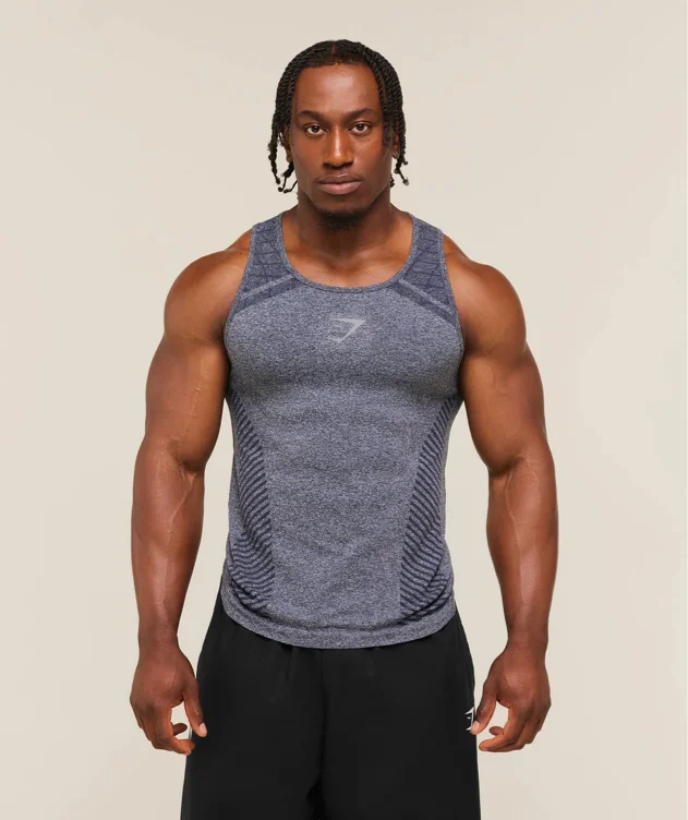 Gymshark Devant Seamless Tank - Heavy Blue