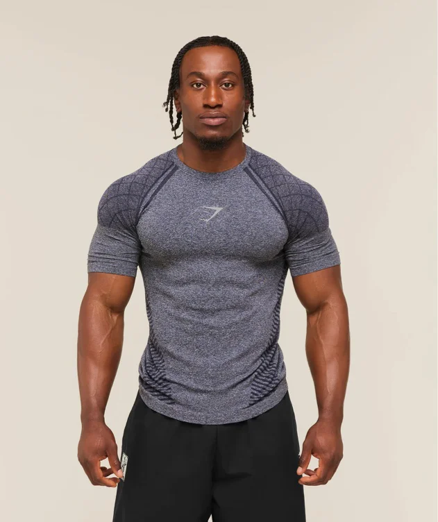 Gymshark Devant Seamless T-Shirt - Heavy Blue