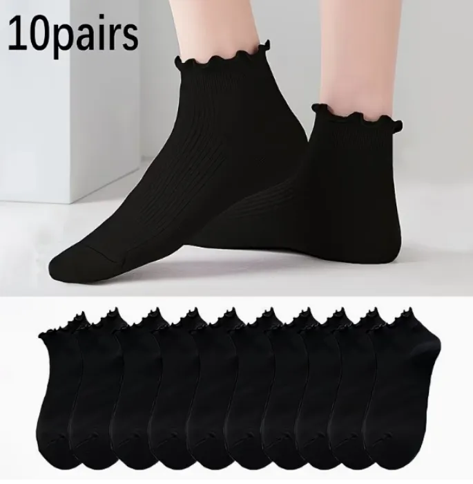 10   calcetines cortos negros  /verano   - Temu Mexico