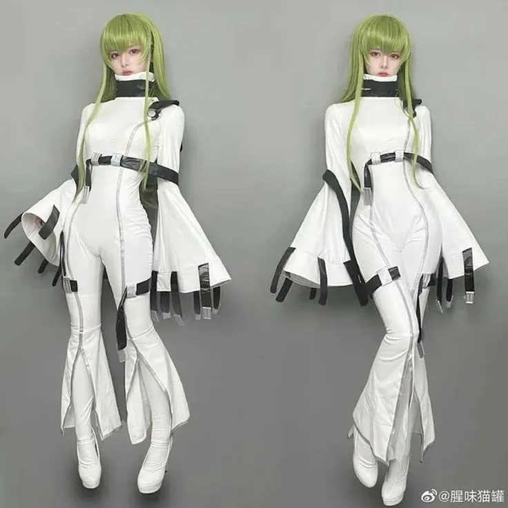 【Nekocos】Anime Cosplay C.C. Cosplay Costume | Custom-Tailor - Full set+Wig3 / S