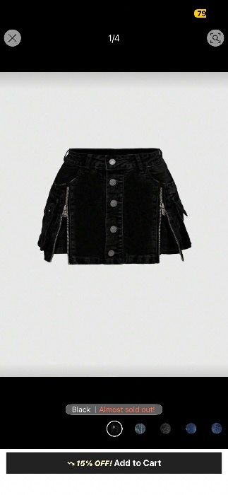 ROMWE Kawaii Spring/Summer Plus Size Y2K Style Distressed Zip-Up Low Waist Mini Denim Skirt