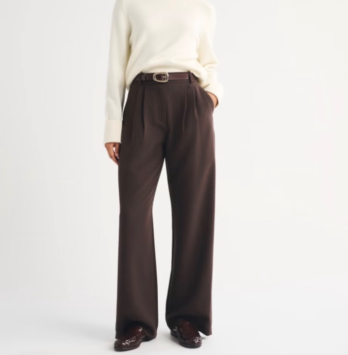 Curve Love A&F Sloane Tailored Wide Leg Pant