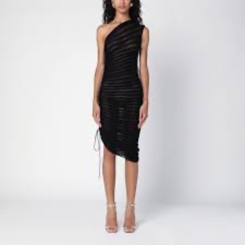 Alaia Skeleton One-Shoulder Dress
