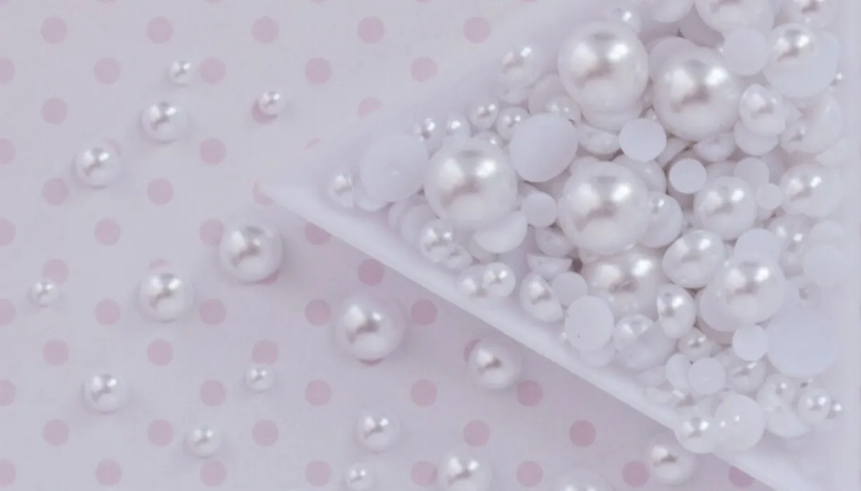 white pearls for decoden (assorted sizes)