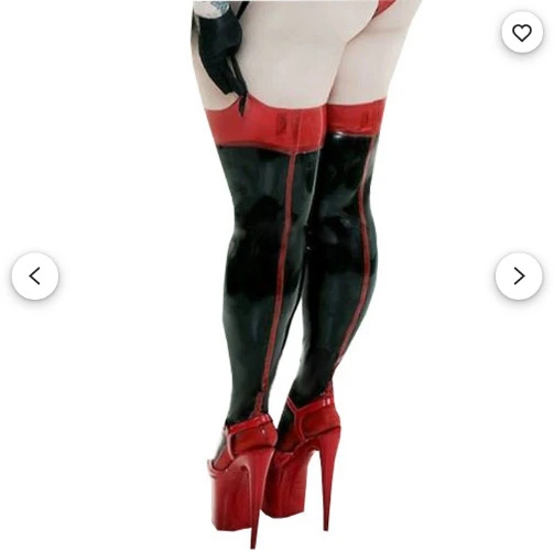 Bas noir/rouge en latex