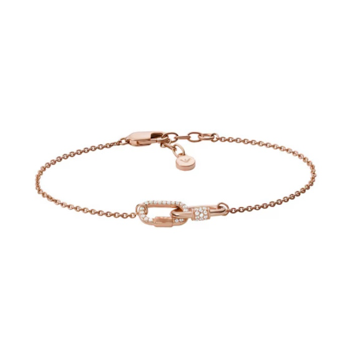 Emporio Armani Rose Gold Tone Cubic Zirconia Bracelet