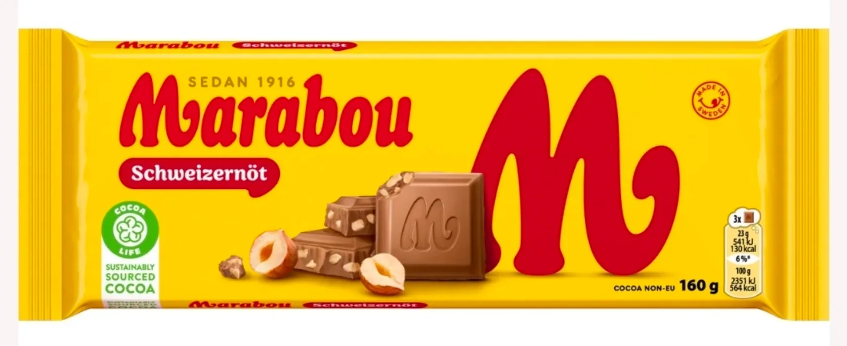 Chokladkaka Helnöt 160g Marabou