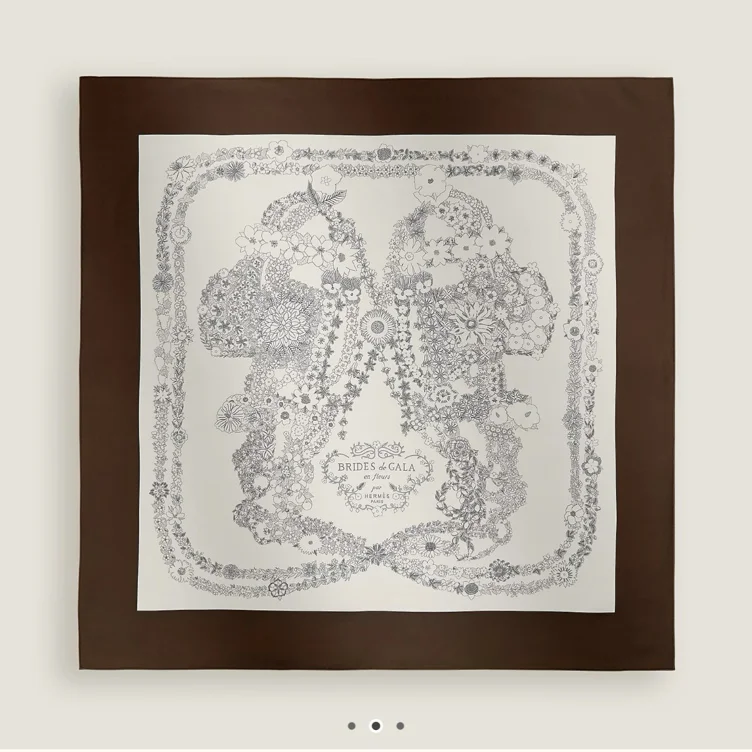 Hermes Brides de Gala en Fleurs scarf 