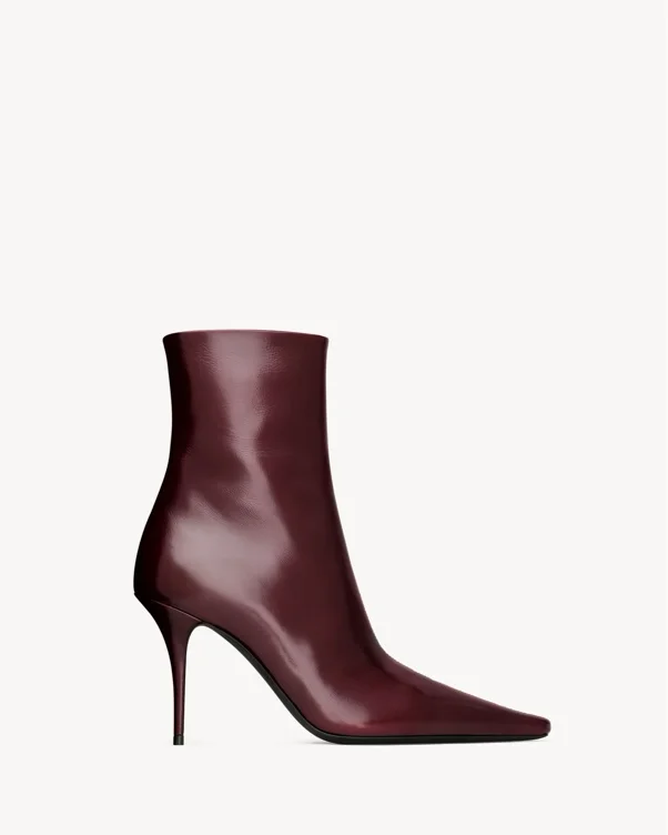 YSL burgundy boots
