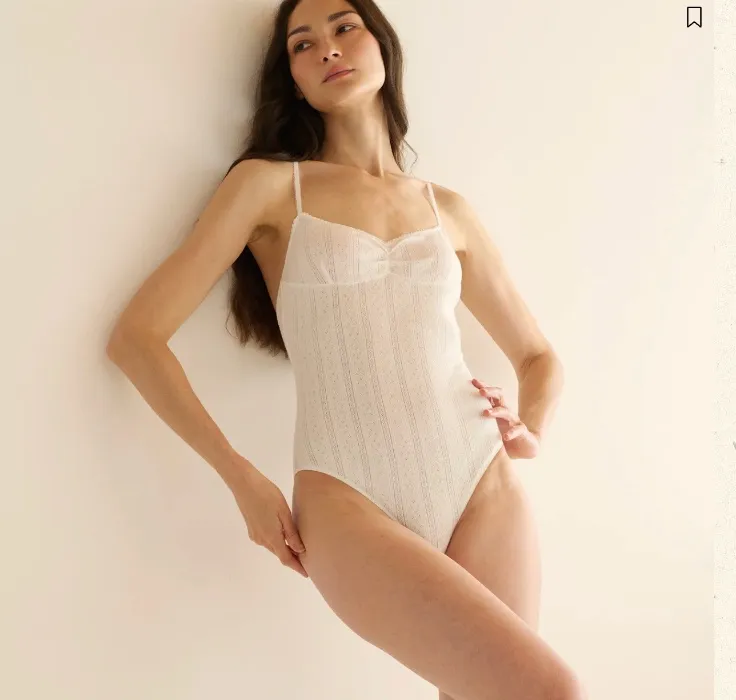 Sheer cotton bodysuit 