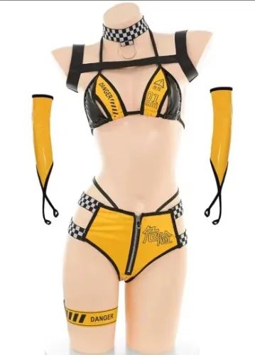 Yellow racing bikini 