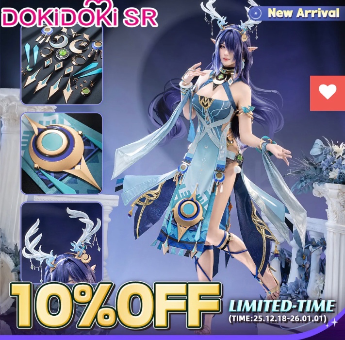 【Size S-3XL】DokiDoki-SR Game Genshin Impact Cosplay Lauma Costume Song of the Welkin Moon Nod Krai | Costume Only-L-Order Processing Time Refer to Description Page