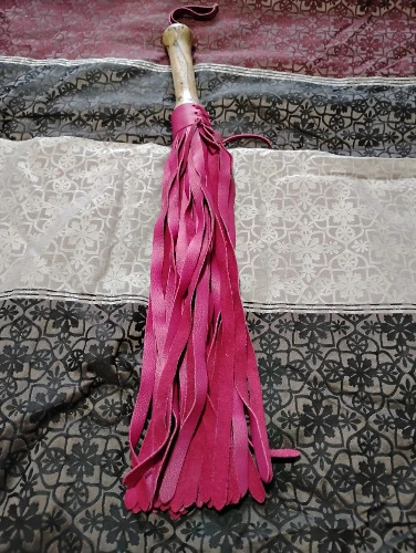 Wickedly Woven - 24″ Leather Flogger with hardwood handle