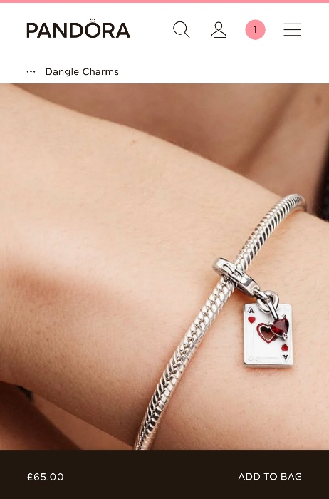 Pandora Queen of Hearts Charm