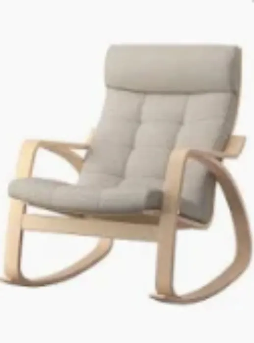 POÄNG Sedia a dondolo - impiallacciato rovere mord bianco/Hillared beige