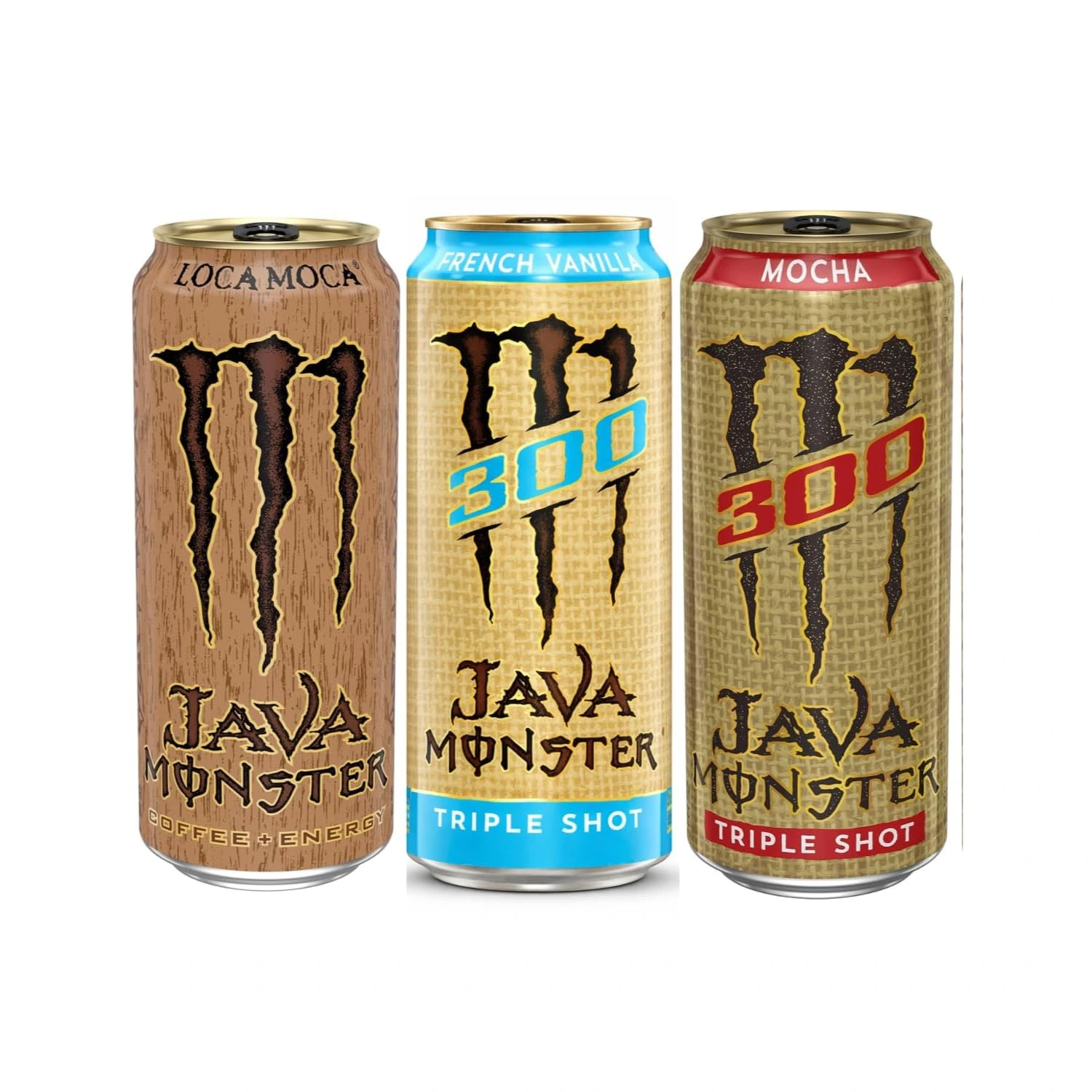 Monster Java Triple Shot Energy Coffee Drink Combo – Loca Moca, French Vanilla, & Mocha