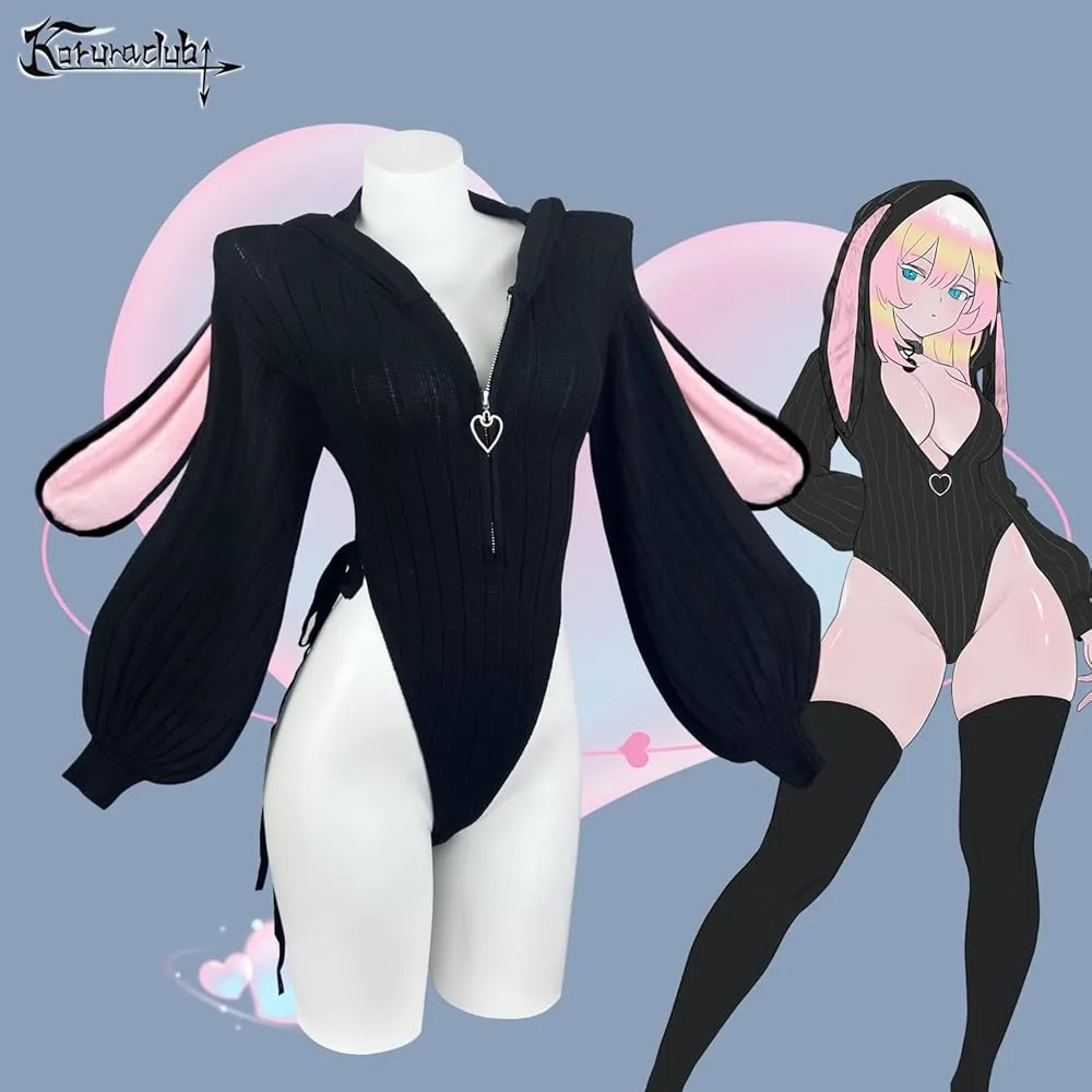 KORURACLUB Cosplay Strój Króliczka (Zestaw 3-Częściowy) Czarny Bielizna Cosplay dla Kobiet Kostium Zwierzęcy(L-XL) : Amazon.pl: Moda