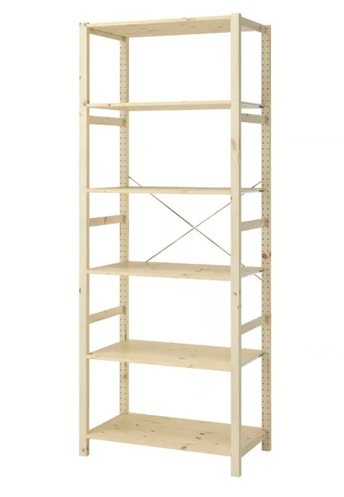 IVAR Shelving unit - with 6 shelves/pine 35x19 5/8x89 "