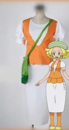 Pokemon BW1 Bianca Cosplay + Wig + Shoes