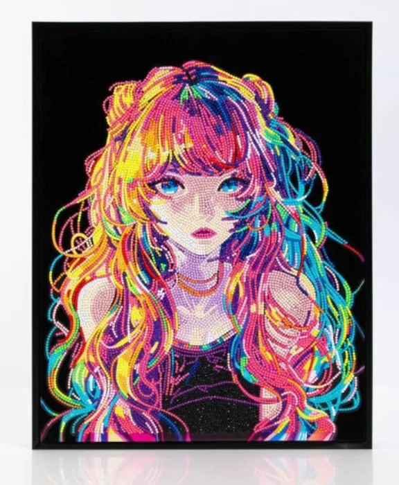 Diamond Art Neon Anime Girl Kit