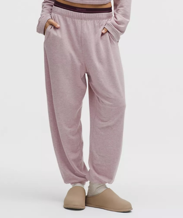 BeCalm Oversized Mid-Rise Pant - Heathered Porcelain Pink