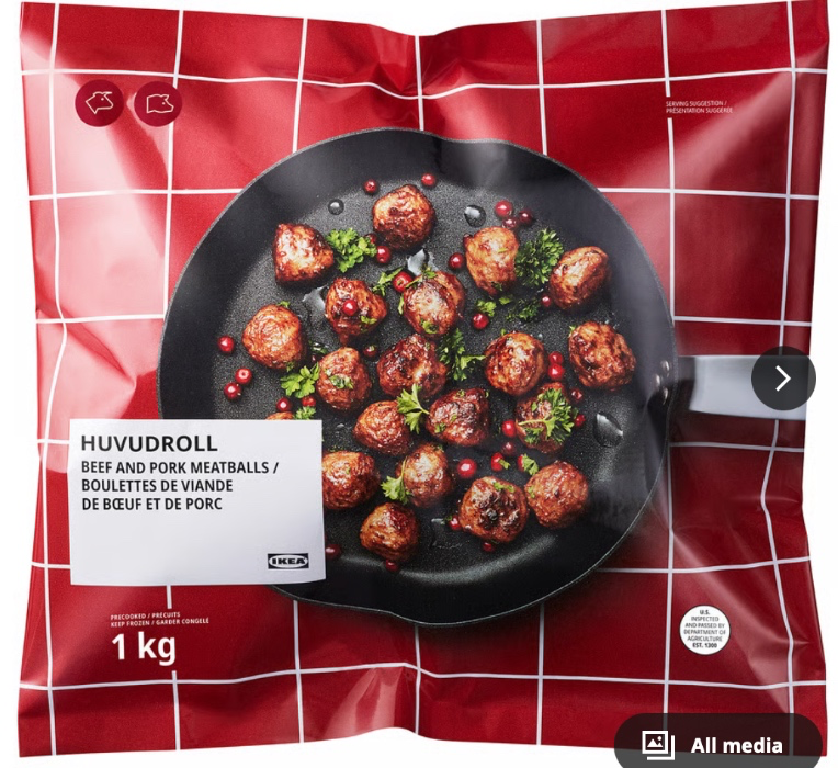 HUVUDROLL Meatballs - frozen 1000 g (2 lb 3 oz)
