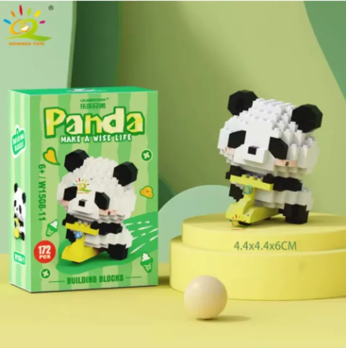 HUIQIBAO Mini Cute Panda Micro Building Blocks 3D Diamond Model Animal Bricks DIY City Construction Toys for Children Kids Gift - AliExpress 26